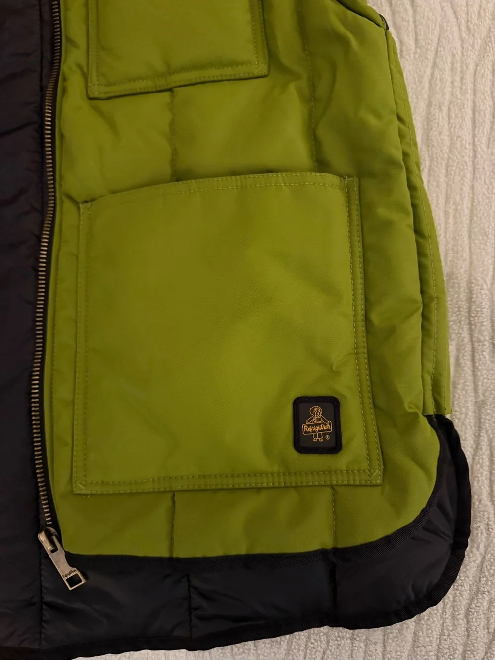 Men's Olive Green Puffer Vest with Hood